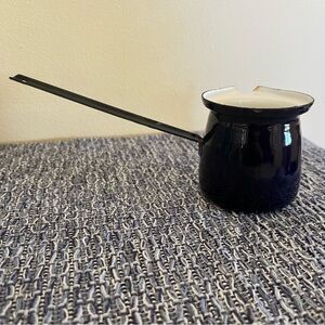 Vintage Enamelware Small Pot with Pouring Spout